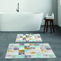 Mijölnir KT411 Juego de Alfombrillas de Baño 100% Poliéster Suaves Antideslizantes Antibacterianas 50x60cm 60x100cm